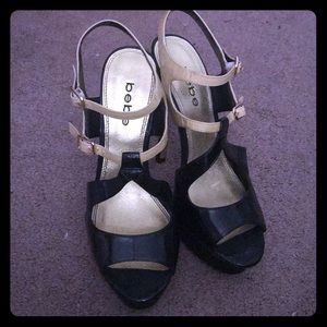 Bebe Black and Tan heels